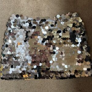 Reformation Skirt- Carla low waist skirt silver